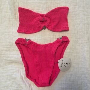 NWT Hunza g Nicole bandeau bikini pink